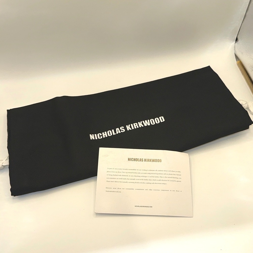 Nicholas Kirkwood NIB Maeva Pearl Black Suede Square Toe Sock Ankle Boot Size 41 - Picture 9 of 14